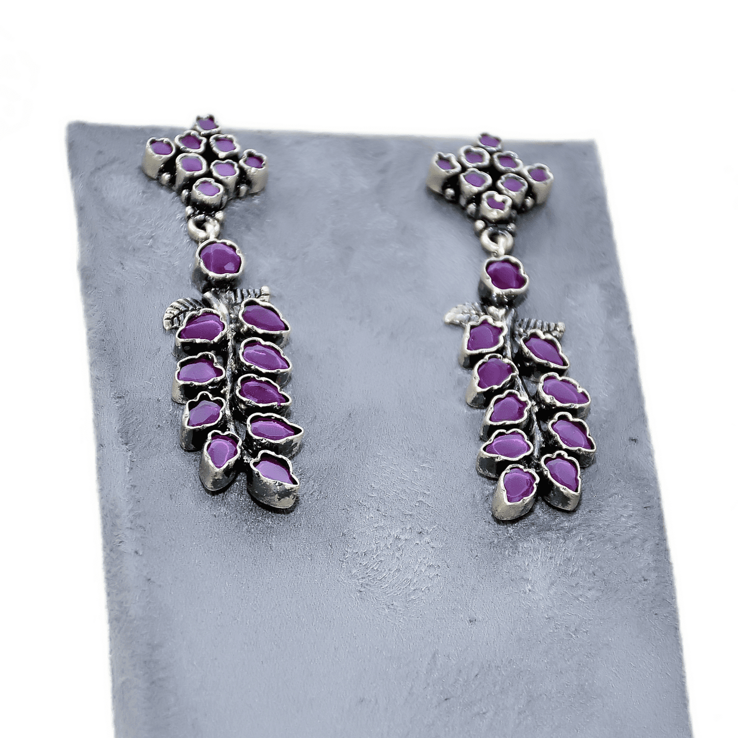 PURPLE LEAF DANGLER EARRINGS