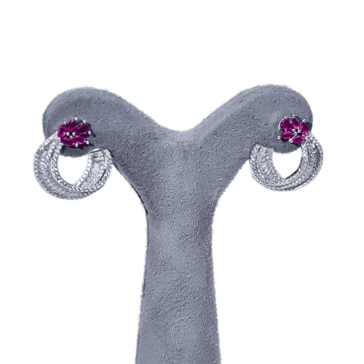 PURPLE LEAF HOOP EARRINGS