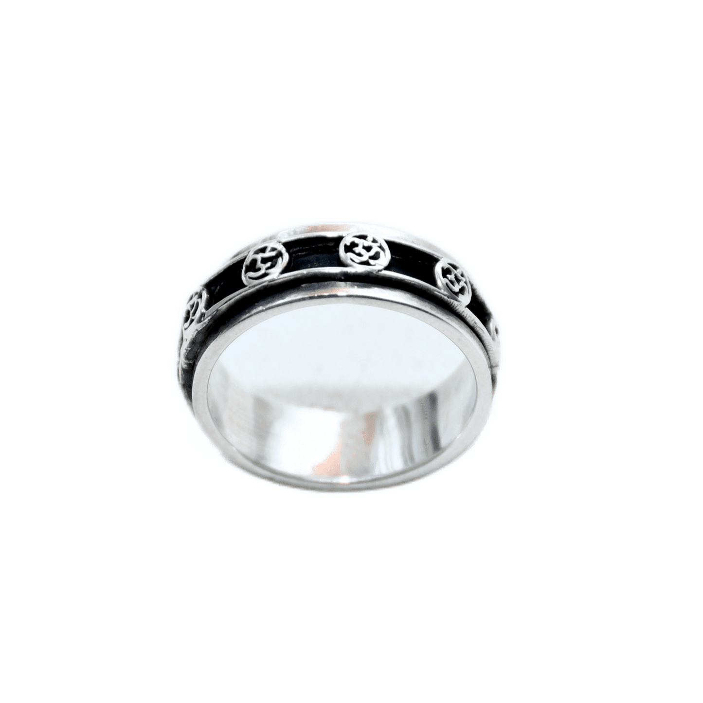 OM PATTERN OXIDISED RING