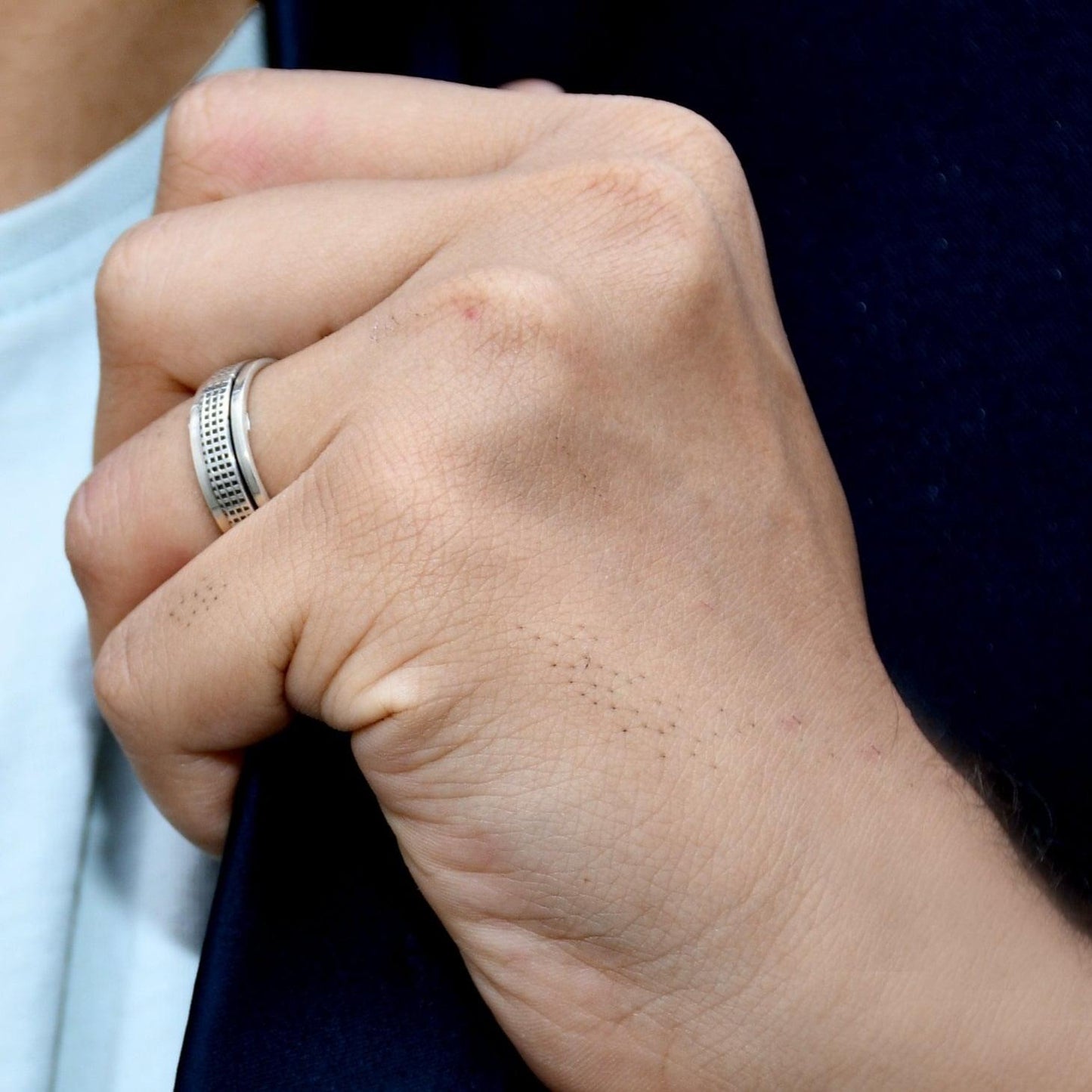 CHECKS BAND MEN'S RING