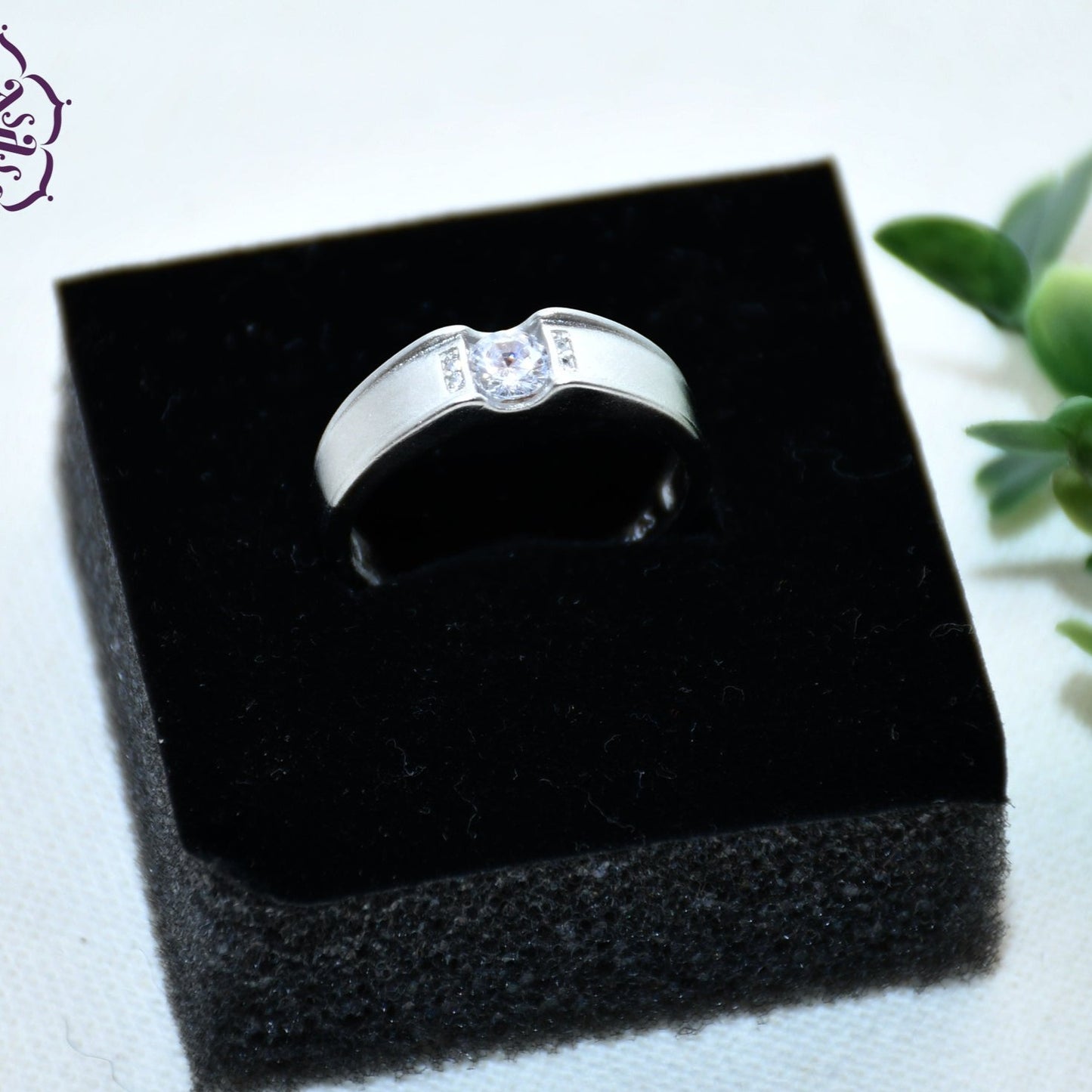 SINGLE ZIRCON MEN'S RING