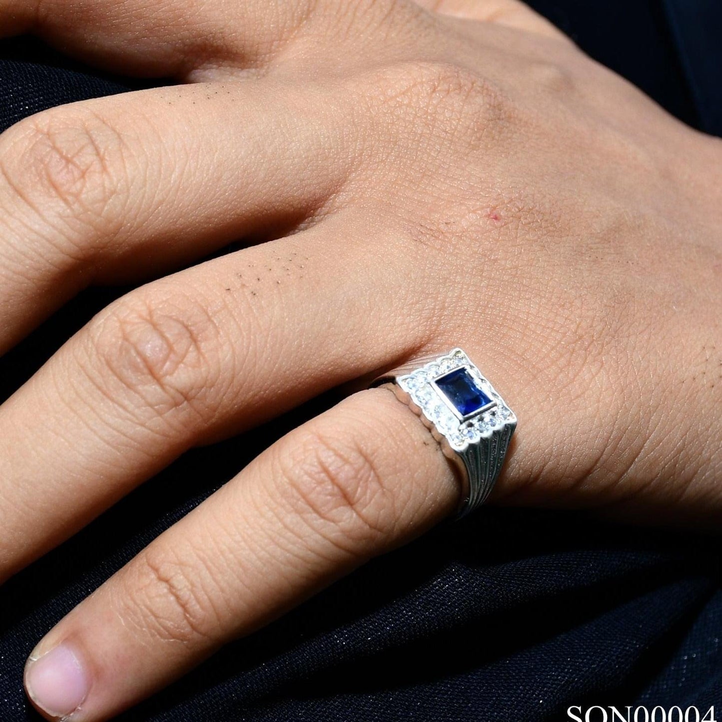 BLUE STONE MEN'S RING