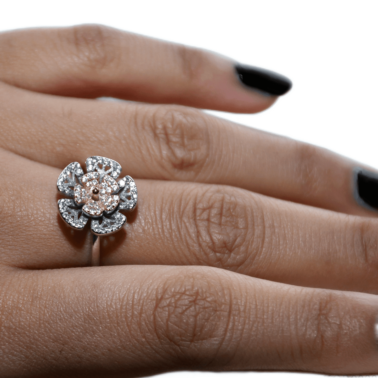 FLOWER STUDDED WOMEN'S RING