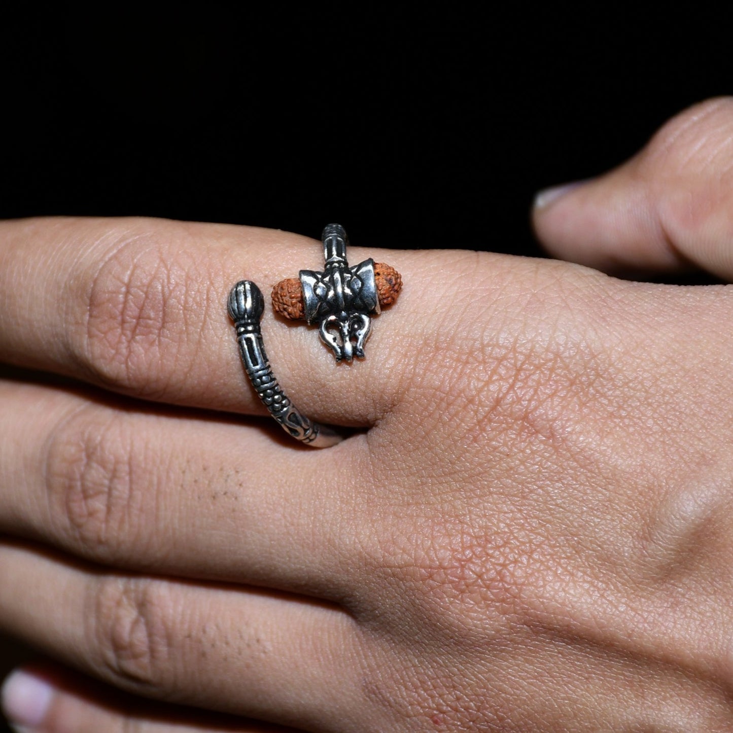 TRISHUL RUDRAKSHA WRAP MEN'S RING